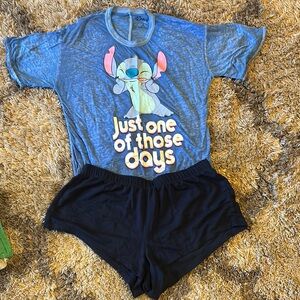 Disney Blue Stitch Pajama Set Intimates & Sleepwear